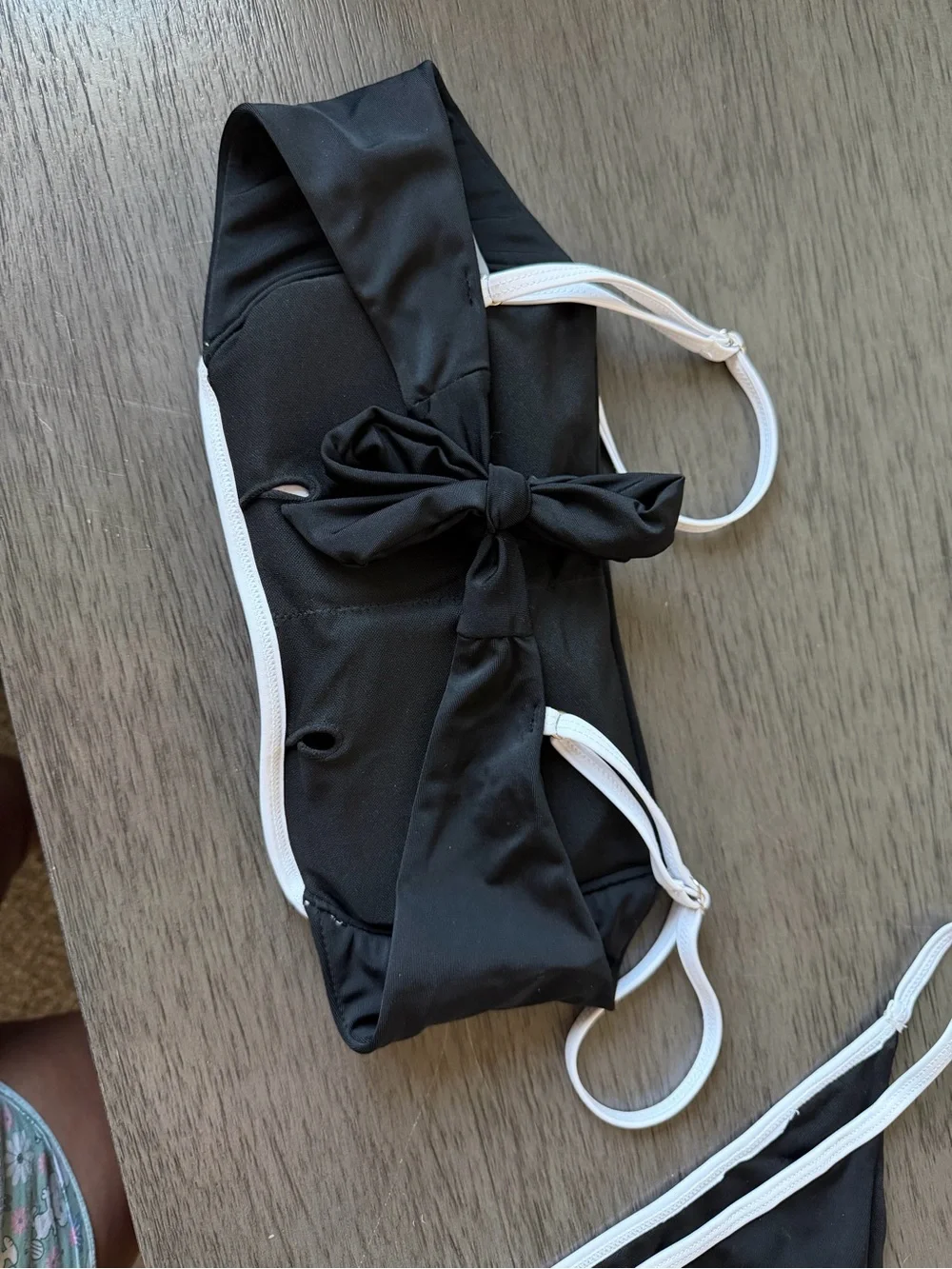 Black Two-Piece Bikini with White Trim